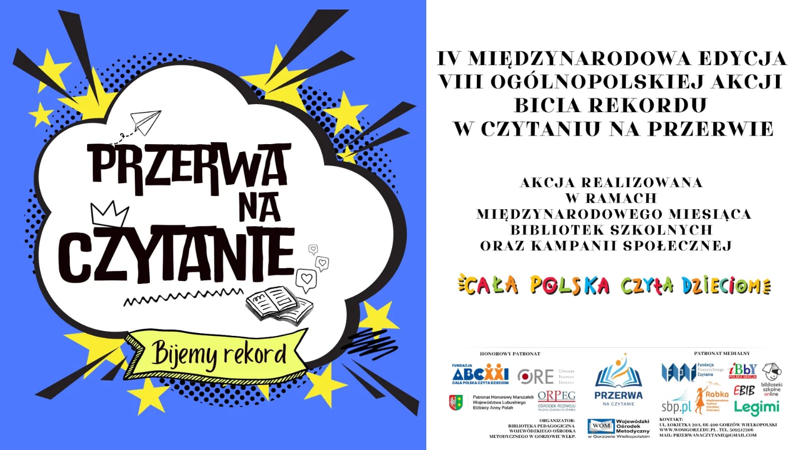 VIII OGÓLNOPOLSKA AKCJA BICIA REKORDU W CZYTANIU NA PRZERWIE